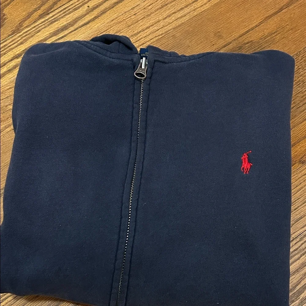 Polo Ralph Lauren Hoodie Teen 14-16 Navy Zip Up Academia Preppy Loungewear